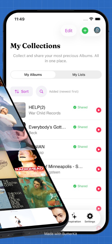 AlbumLove app - Feed